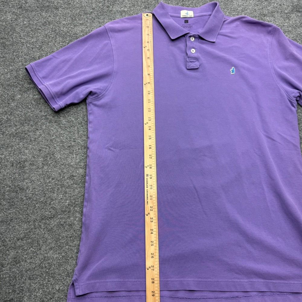 Johnnie-O Hangin Out Purple Pique Polo Shirt Mens Large Short Sleeve Logo - Picture 6 of 9